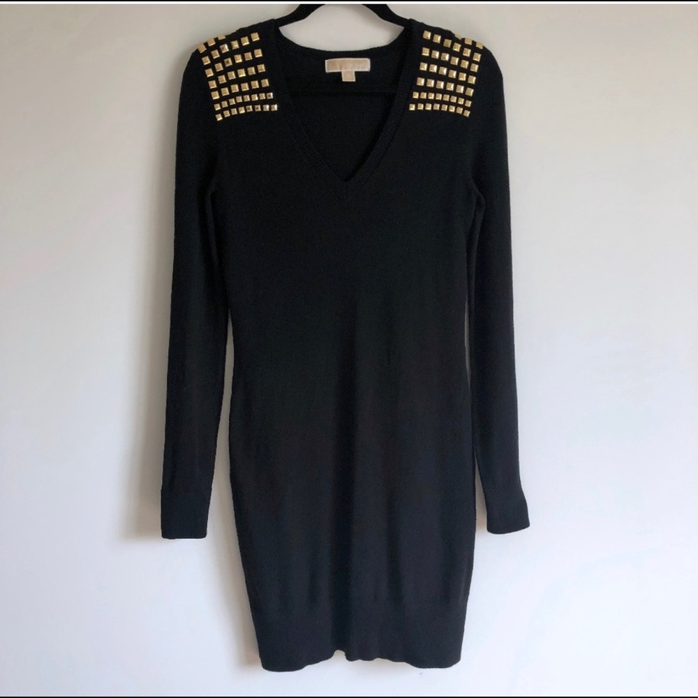 Michael Kors sweater dress with studded shoulders